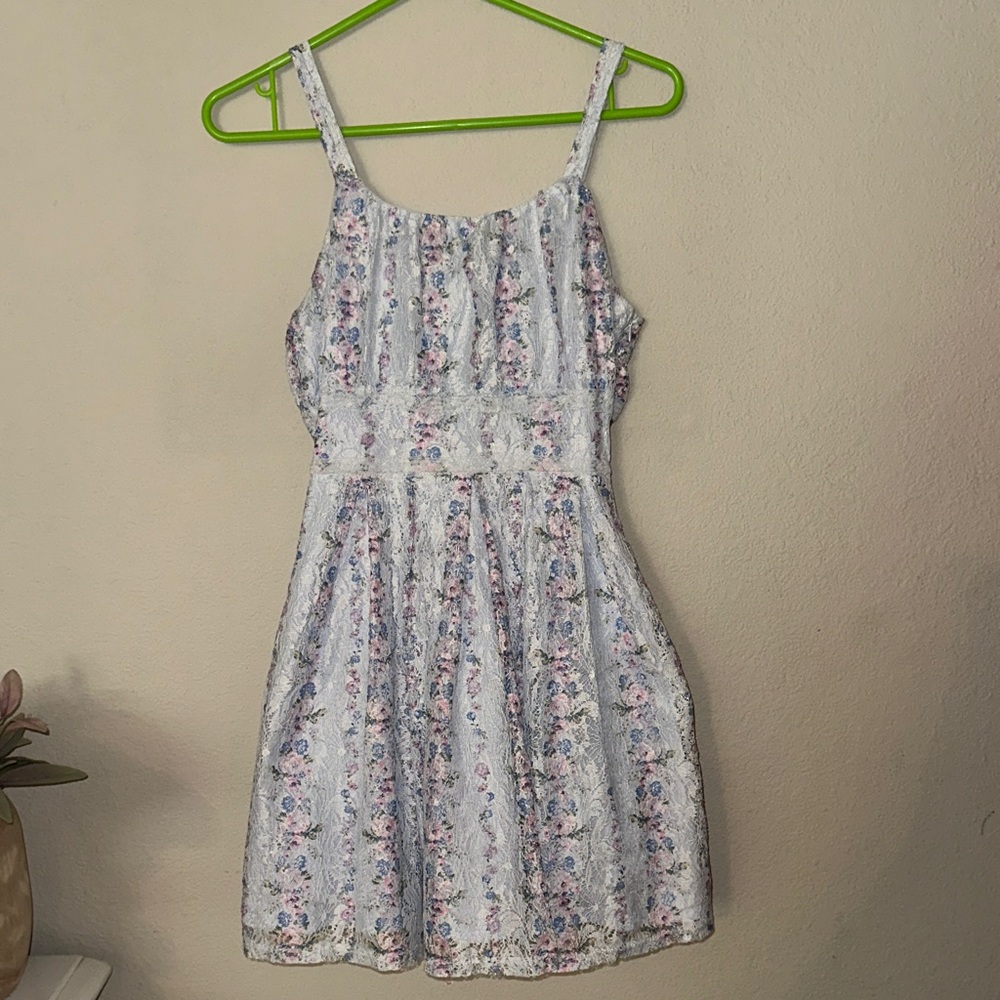 Floral Kids Dress - Blue and Pink